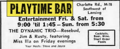 Playtime Bar (Murphys Bar) - Jan 10 1970 Ad (newer photo)